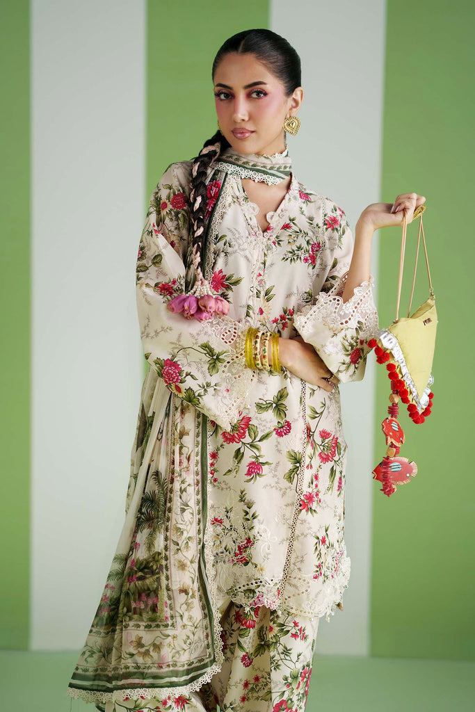 3 Piece Embroidered Lawn Suit for Women – Off White