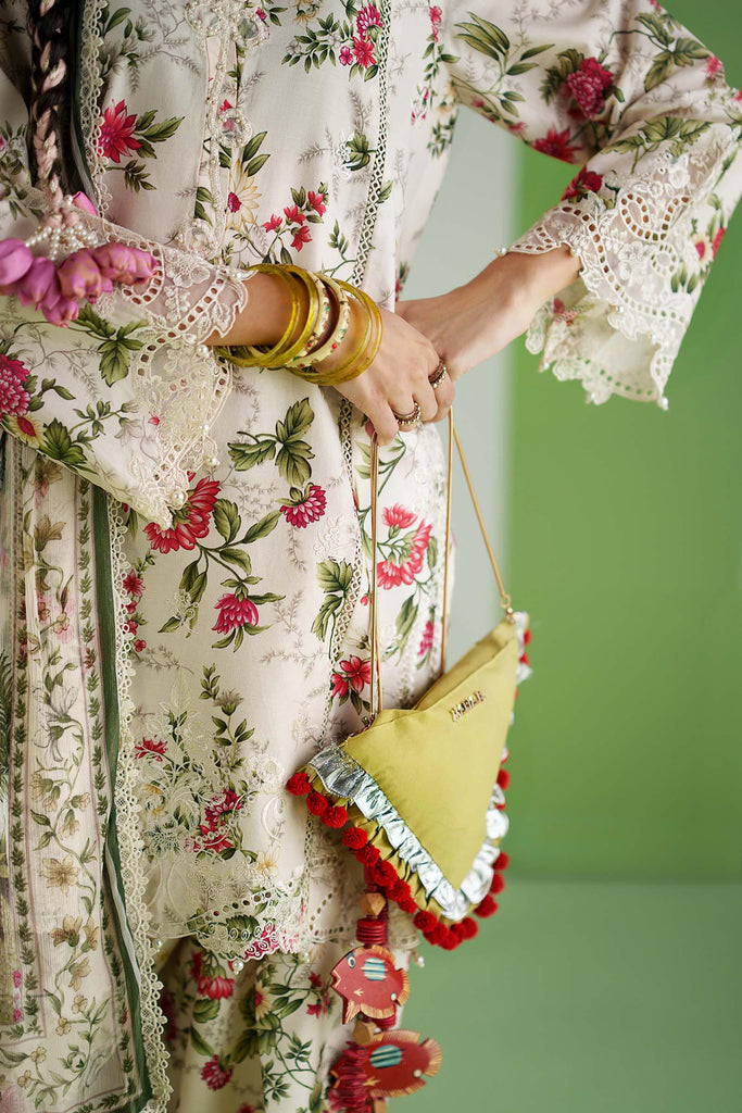 3 Piece Embroidered Lawn Suit for Women – Off White
