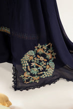 Load image into Gallery viewer, 3 Piece Embroidered Raw Silk Suit for Women – Blue