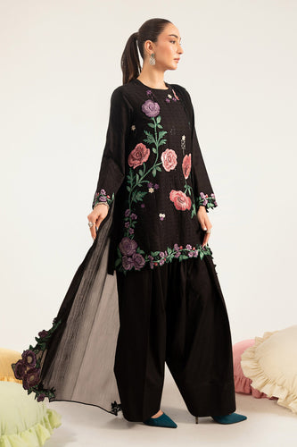 Maria.B Embroidered Dobby Lawn Suit for Women – Black
