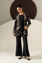Load image into Gallery viewer, 2 Piece Embroidered Linen Suit in Black
