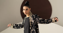 Load image into Gallery viewer, 2 Piece Embroidered Linen Suit in Black