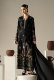 Black Linen Embroidered Suit with Dupatta – 3 Piece