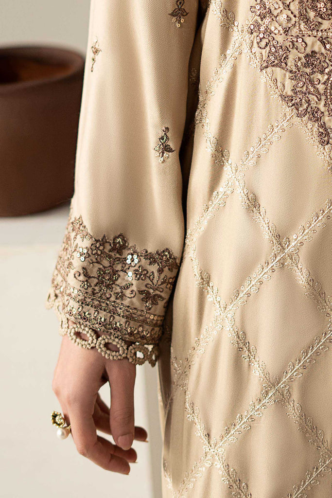 Coffee Brown 3 Piece Embroidered Marina Twill Suit