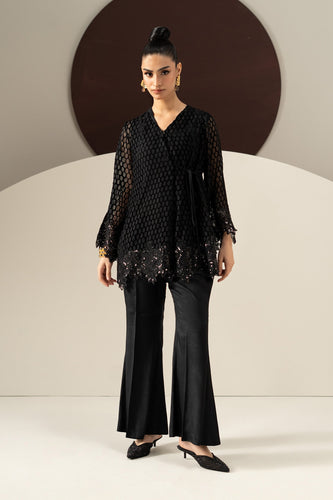 Black Palachi 3 Piece Embroidered Suit for Women