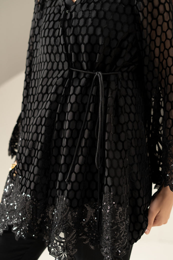Black Palachi 3 Piece Embroidered Suit for Women