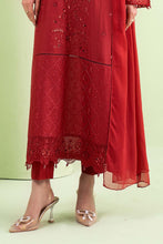 Load image into Gallery viewer, 3 Piece Embroidered Lawn Suit for Eid Dinner - Red