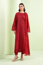 Load image into Gallery viewer, 3 Piece Embroidered Lawn Suit for Eid Dinner - Red
