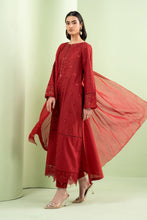 Load image into Gallery viewer, 3 Piece Embroidered Lawn Suit for Eid Dinner - Red