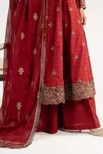 Load image into Gallery viewer, 3 Piece Cutwork Dobby Lawn Frock - Red
