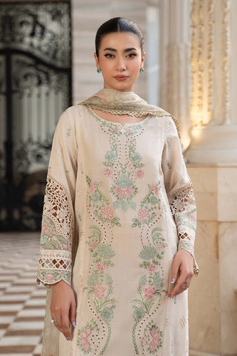 Self Jacquard Lawn 3 Piece Embroidered Suit - Off White