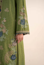 Load image into Gallery viewer, Dobby Jacquard 3 Piece Embroidered Suit - Green