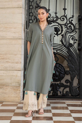 2 Piece Embroidered Lawn Suit for Women - Sea Green
