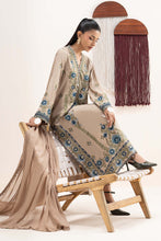 Load image into Gallery viewer, 3 Piece Embroidered Arabic Lawn Suit – Coffee Brown