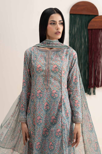 Maria.B 3 Piece Printed Lawn Frock Suit – Beige