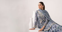 Load image into Gallery viewer, 3 Piece Embroidered Blue Lawn Suit with Gharara