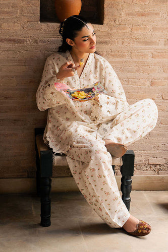 2 Piece Embroidered Lawn Suit for Women – White