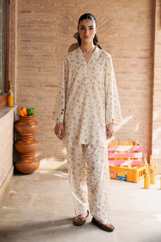 2 Piece Embroidered Lawn Suit for Women – White