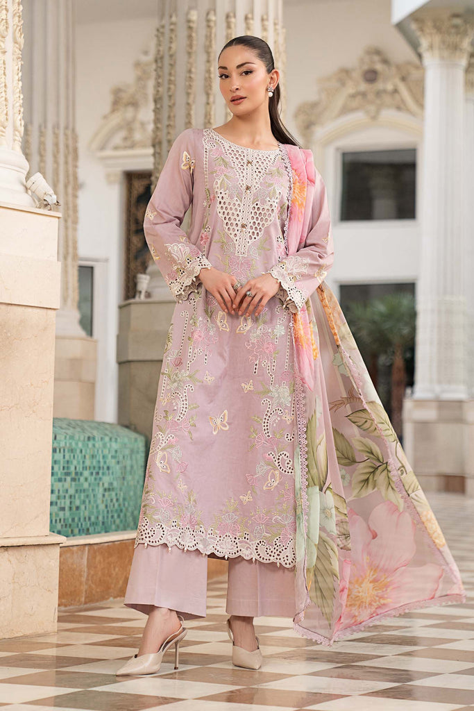 Dobby Lawn Suit with Sleeveless Undershirt - Lilac Purple