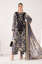 Load image into Gallery viewer, 3 Piece Embroidered Raw Silk Suit for Women - Blue