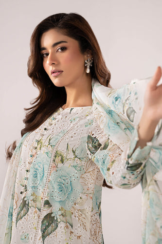 Maria.B 3 Piece Embroidered Ferozi Lawn Suit