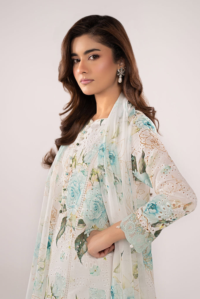 Maria.B 3 Piece Embroidered Ferozi Lawn Suit
