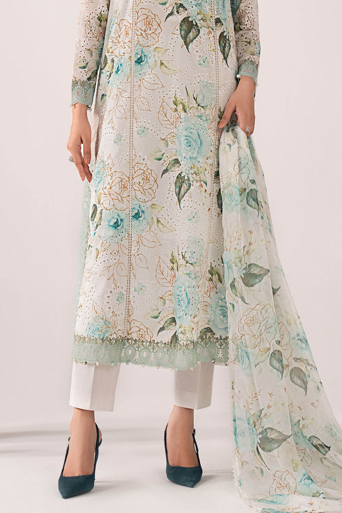 Maria.B 3 Piece Embroidered Ferozi Lawn Suit