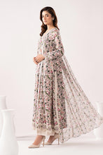 Load image into Gallery viewer, Printed Angrakha Embroidered Lawn Suit - Off-White