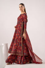 Load image into Gallery viewer, Maroon 3 Piece Embroidered Raw Silk Suit for Women