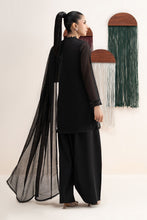 Load image into Gallery viewer, 3 Piece Embroidered Cotton Net Suit for Women – Black
