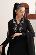 Load image into Gallery viewer, 3 Piece Embroidered Cotton Net Suit for Women – Black