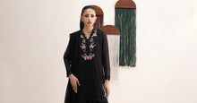 Load image into Gallery viewer, 3 Piece Embroidered Cotton Net Suit for Women – Black