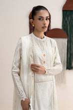 Load image into Gallery viewer, 3 Piece Embroidered Lawn Suit with Band Collar – White