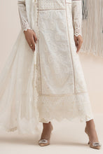 Load image into Gallery viewer, 3 Piece Embroidered Lawn Suit with Band Collar – White