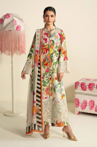 Maria.B Printed Lawn Suit for Women - Beige