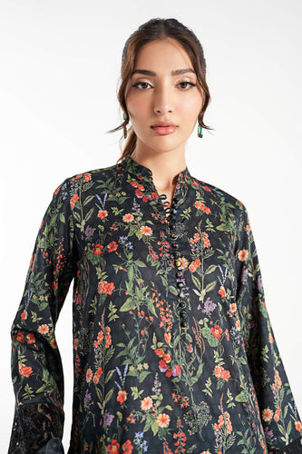 Black Dobby 3 Piece Embroidered Suit