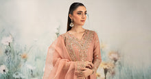 Load image into Gallery viewer, 3 Piece Embroidered Cotton Net Suit for Women - Pink