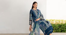 Load image into Gallery viewer, 3 Piece Embroidered Front-Open Lawn Suit - Blue