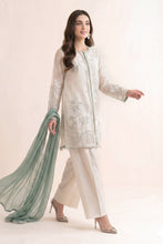 Load image into Gallery viewer, Cotton Net 3 Piece Embroidered Suit for Women – White