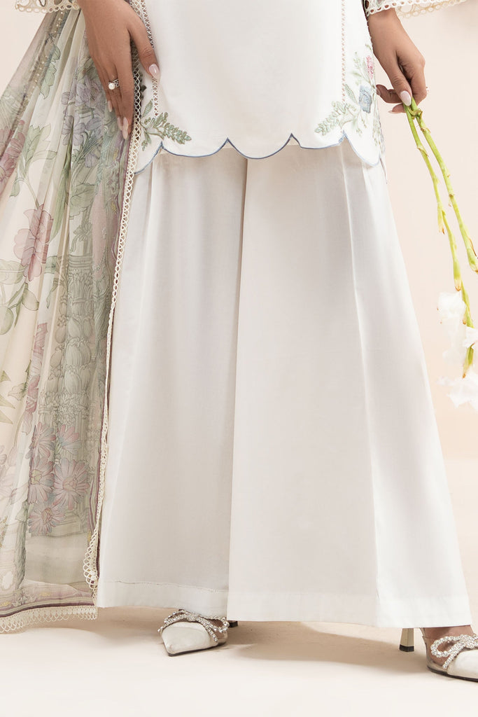 3 Piece Embroidered Lawn Suit for Women – White