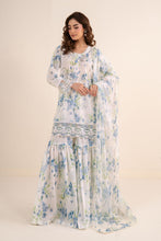 Load image into Gallery viewer, White 3 Piece Embroidered Lawn Gharara Suit for Women