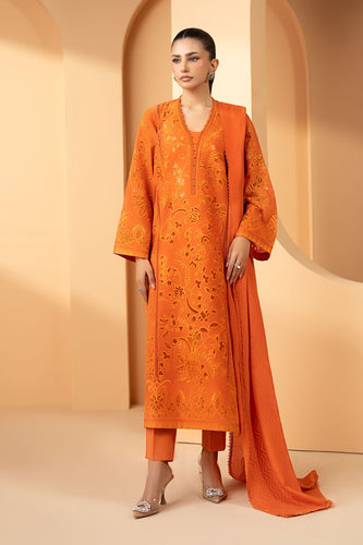 Embroidered Lawn Suit for Women – Orange