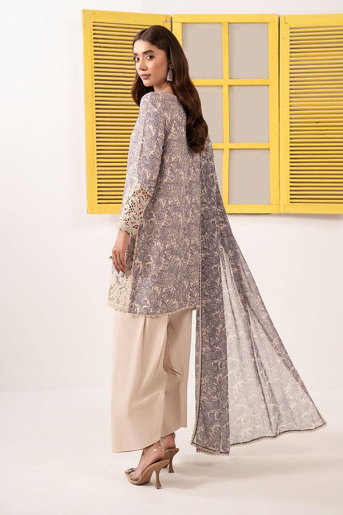Off-White Embroidered Silk 3 Piece Suit for Women