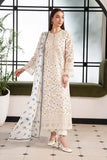 Printed Schiffli Lawn Suit for Women - Off White
