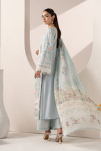 Load image into Gallery viewer, 3 Piece Embroidered Paper Silk Suit for Women - Blue