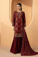Load image into Gallery viewer, Maria.B Maroon Double Warp Silk 3 Piece Suit