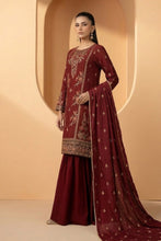 Load image into Gallery viewer, Maria.B Maroon Double Warp Silk 3 Piece Suit