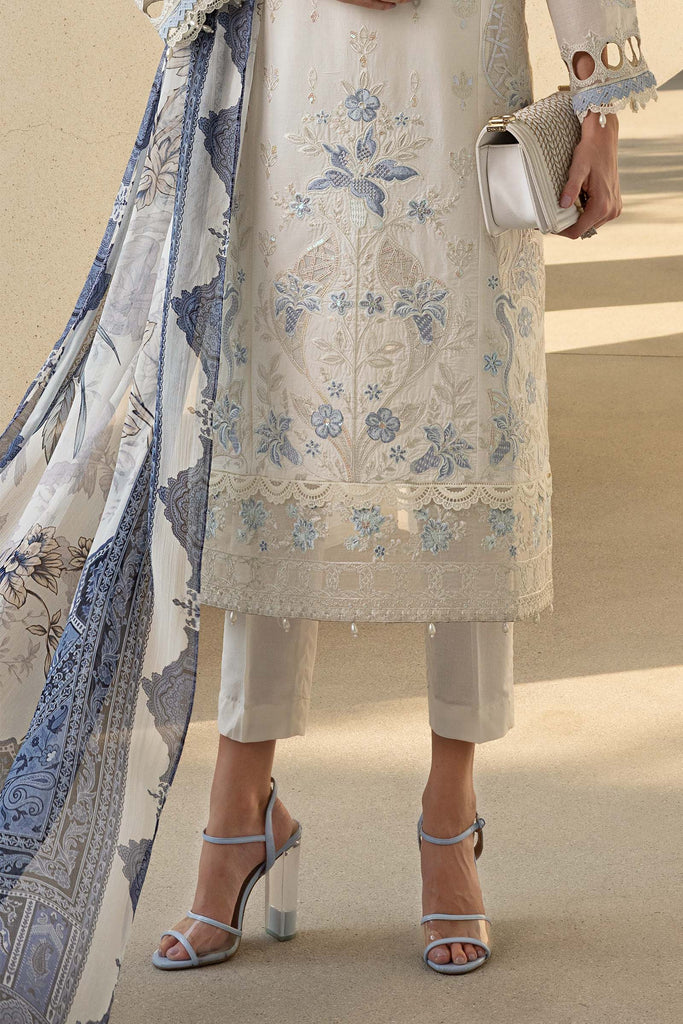 3 Piece Off-White Embroidered Lawn Suit for Women