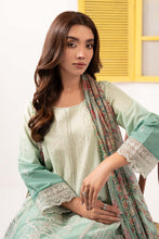 Load image into Gallery viewer, 3 Piece Green Dobby Lawn Embroidered Suit