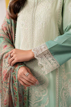 Load image into Gallery viewer, 3 Piece Green Dobby Lawn Embroidered Suit
